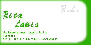 rita lapis business card